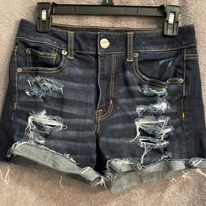 American Eagle Hi-Rise Shortie Denim Shorts